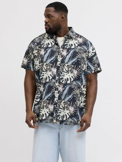 Jack & Jones Honolulu Short Sleeve Resort Shirt Black - Camisas - Camisas Homem Tamanhos Grandes