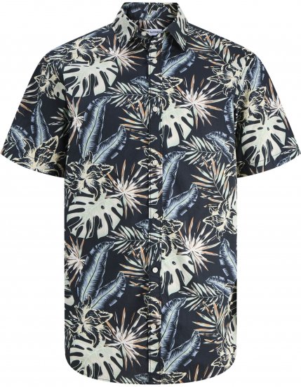 Jack & Jones Honolulu Short Sleeve Resort Shirt Black - Camisas - Camisas Homem Tamanhos Grandes