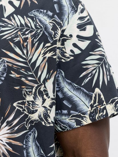 Jack & Jones Honolulu Short Sleeve Resort Shirt Black - Camisas - Camisas Homem Tamanhos Grandes