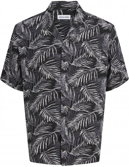 Jack & Jones Jeff Resort Short Sleeve Shirt Black - Camisas - Camisas Homem Tamanhos Grandes