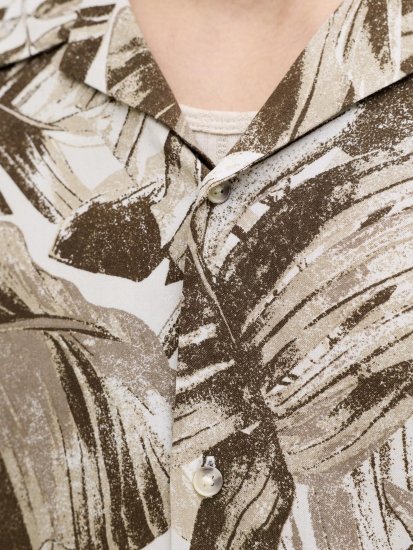 Jack & Jones Jeff Resort Short Sleeve Shirt Brown - Camisas - Camisas Homem Tamanhos Grandes