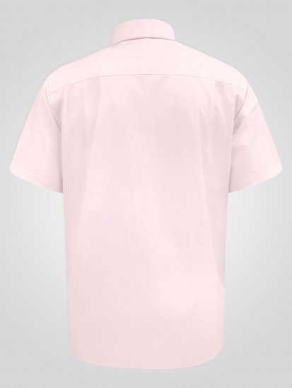 D555 Lucas Camisa Elástica De Manga Curta Resistente A Manchas E Sem Passar A Ferro Rosa - Camisas - Camisas Homem Tamanhos Grandes