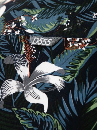 D555 Corden Hawaiian AOP Cuban Collar Resort Short Sleeve Navy - Camisas de manga curta - Camisas de Manga Curta Tamanhos Grandes