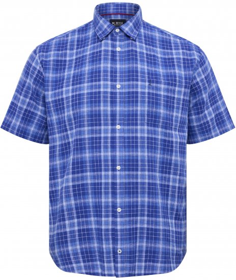 North Latitude 51145 Checked Short Sleeve Shirt Cobolt Blue - Camisas de manga curta - Camisas de Manga Curta Tamanhos Grandes