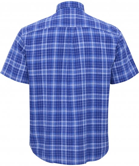 North Latitude 51145 Checked Short Sleeve Shirt Cobolt Blue - Camisas de manga curta - Camisas de Manga Curta Tamanhos Grandes