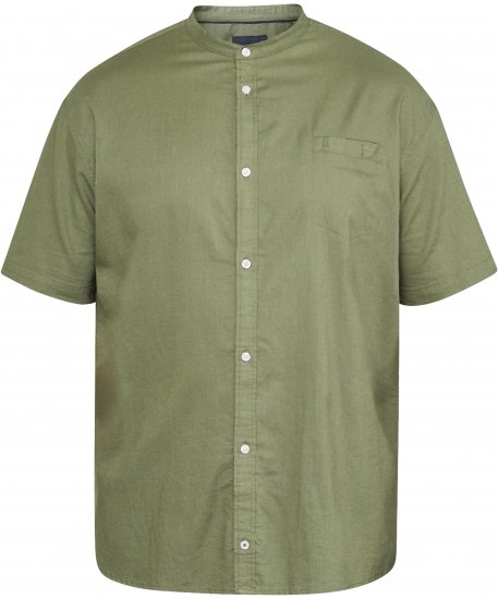 North Latitude 61109 Camisa de Manga Curta com Gola Mao Verde Azeitona - Camisas - Camisas Homem Tamanhos Grandes
