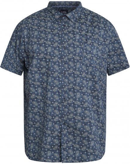 North Latitude 61112 Camisa Stretch com Estampado Integral Azul Marinho - Camisas - Camisas Homem Tamanhos Grandes