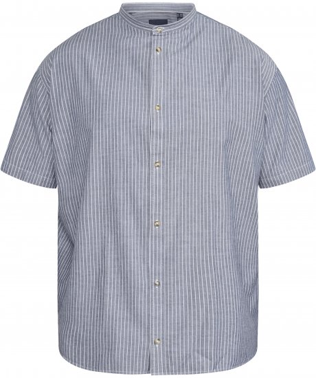 North Latitude 61164 Camisa às Riscas com Gola Mao Cinzento - Camisas - Camisas Homem Tamanhos Grandes