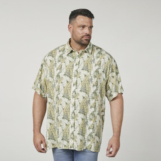 North Latitude 61310 Camisa de Viscose com Estampado Integral Verde Azeitona - Camisas - Camisas Homem Tamanhos Grandes