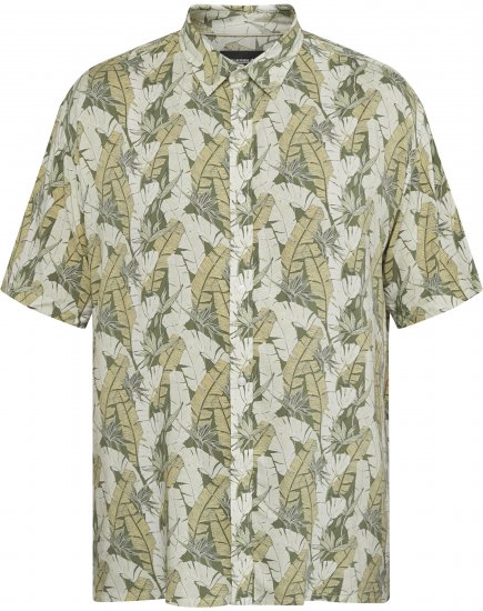 North Latitude 61310 Camisa de Viscose com Estampado Integral Verde Azeitona - Camisas - Camisas Homem Tamanhos Grandes