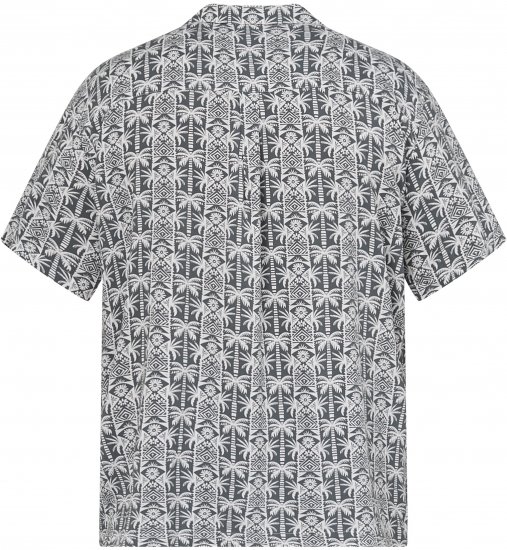 North Latitude 61313 Camisa de Viscose com Gola Cubana Cinzento - Camisas - Camisas Homem Tamanhos Grandes