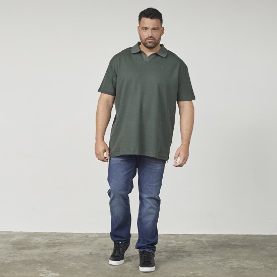 North Latitude 61346 Polo com Decote em V Verde Escuro - Pólos - Pólos Tamanhos Grandes Homem