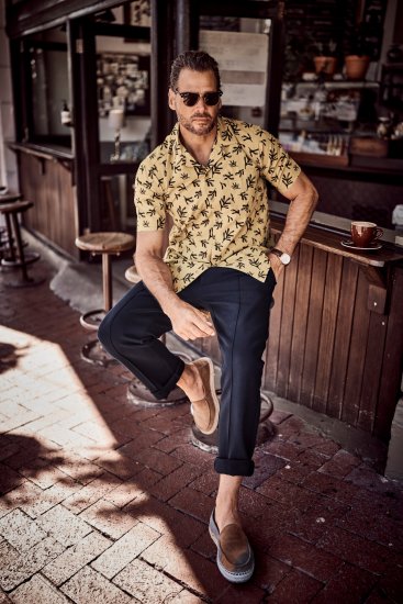 JP1880 Boxy Cuba Short Sleeve Shirt Camel - Camisas - Camisas Homem Tamanhos Grandes