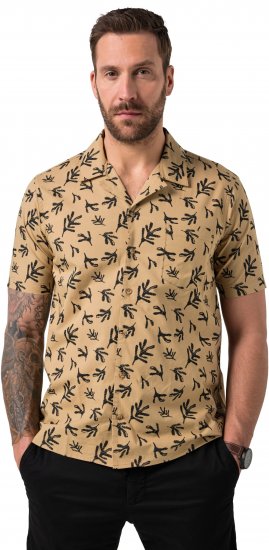 JP1880 Boxy Cuba Short Sleeve Shirt Camel - Camisas - Camisas Homem Tamanhos Grandes