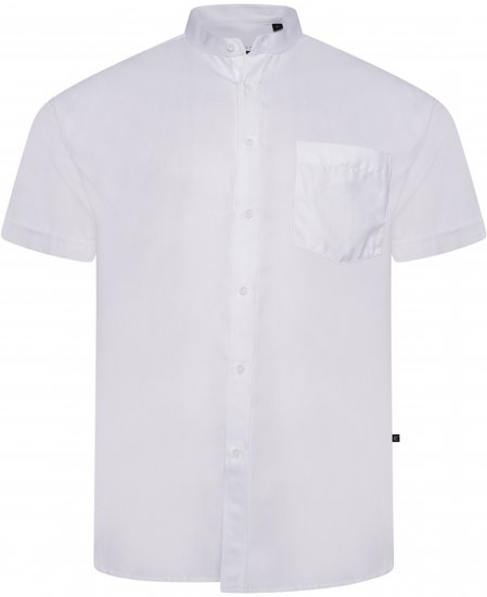 Kam Jeans P020 Premium Short Sleeve Oxford Shirt White - Camisas - Camisas Homem Tamanhos Grandes