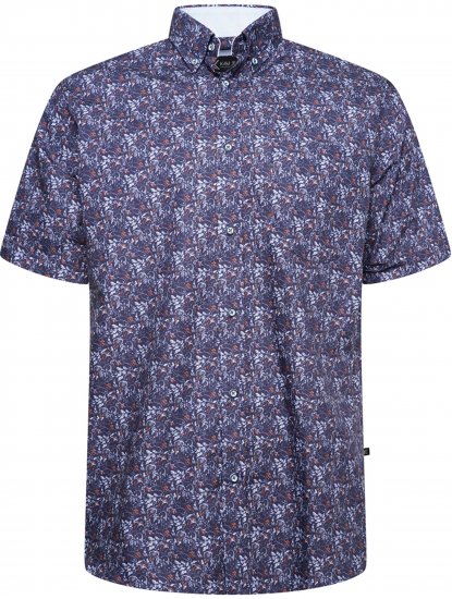 Kam Jeans P044 Premium Floral Printed Moonlight - Camisas de manga curta - Camisas de Manga Curta Tamanhos Grandes
