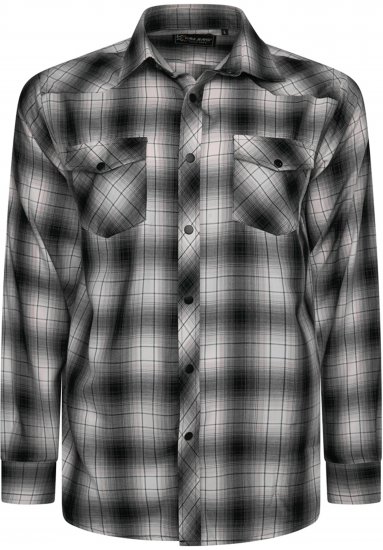 Kam Jeans 6352 Western Twin Pocket Long Sleeve Shirt Charcoal - Camisas - Camisas Homem Tamanhos Grandes