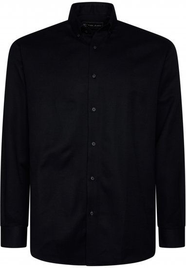 Kam Jeans 6357 Dobby Weave Shirt Black - Camisas - Camisas Homem Tamanhos Grandes