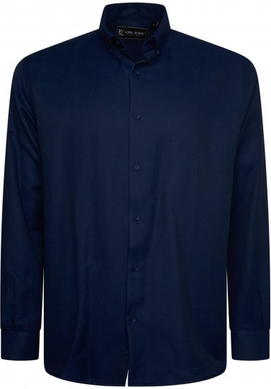 Kam Jeans 6357 Dobby Weave Shirt Navy - Camisas - Camisas Homem Tamanhos Grandes