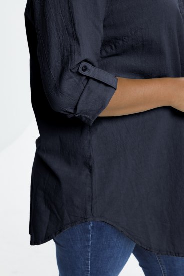 Kaffe Curve Nana Túnica Camiseira Azul Marinho Meia-Noite - Blusas e Túnicas - 