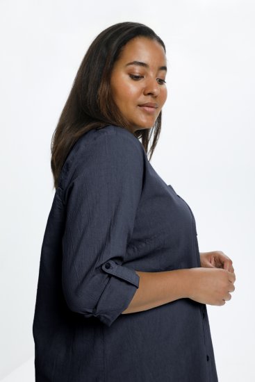 Kaffe Curve Nana Túnica Camiseira Azul Marinho Meia-Noite - Blusas e Túnicas - 