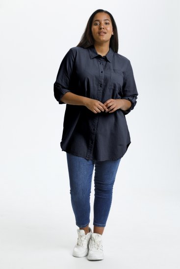 Kaffe Curve Nana Túnica Camiseira Azul Marinho Meia-Noite - Blusas e Túnicas - 