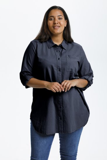 Kaffe Curve Nana Túnica Camiseira Azul Marinho Meia-Noite - Blusas e Túnicas - 