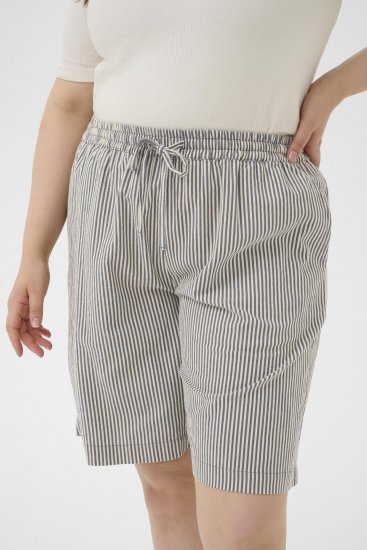 Kaffe Curve Nana Calções às riscas Meia-noite/Branco às riscas - Jeans & Calças Femininas em Tamanhos Grandes – Plus Size - 