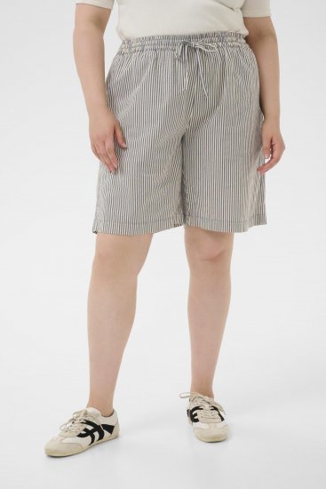 Kaffe Curve Nana Calções às riscas Meia-noite/Branco às riscas - Jeans & Calças Femininas em Tamanhos Grandes – Plus Size - 