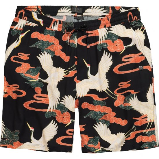JP1880 Bermuda Shorts Floral All-over Print Black - Calções - Calções Homem Tamanhos Grandes