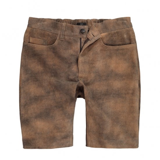 JP1880 Shorts Leather Traditional Cowhide Brown - Calções - Calções Homem Tamanhos Grandes