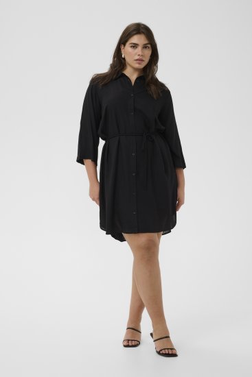 Kaffe Curve Mille Short Shirt Dress Black Deep - Vestidos mini - 