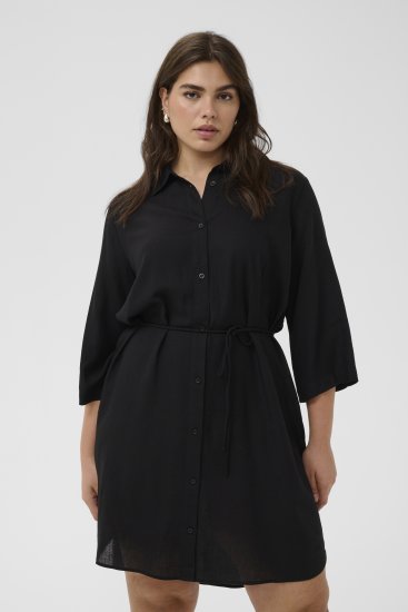 Kaffe Curve Mille Short Shirt Dress Black Deep - Vestidos mini - 