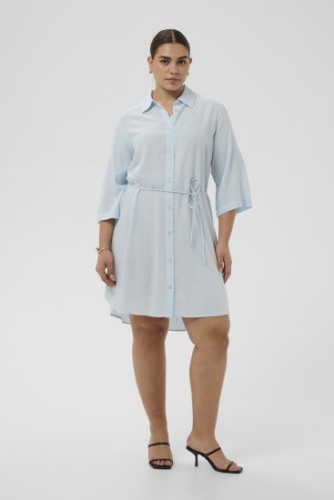 Kaffe Curve Mille Short Shirt Dress Nantucket Breeze Blue - Vestidos mini - 