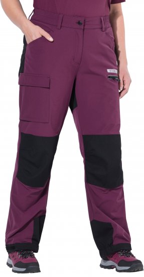 Ulla Popken HYPRAR Multifunctional Durable Inset Trekking Pants Dark Cherry Dark Cherry - Jeans & Calças Femininas em Tamanhos Grandes – Plus Size - 