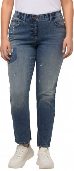 Ulla Popken Distressed Stretch Fit Boyfriend Jeans Blue Denim - Jeans & Calças Femininas em Tamanhos Grandes – Plus Size - 
