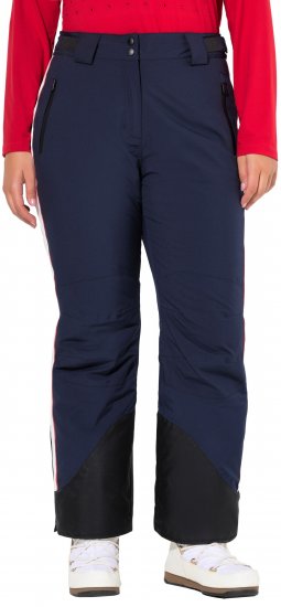 Ulla Popken Performance Trousers Waterproof Zip Pockets Snow Gaiter Navy - Jeans & Calças Femininas em Tamanhos Grandes – Plus Size - 