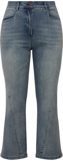 Ulla Popken Splatter Painted Jeans Washed Blue Denim - Jeans & Calças Femininas em Tamanhos Grandes – Plus Size - 
