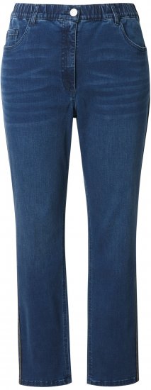 Ulla Popken Rhinestone Seam Stretch Fit Jeans Blue Denim - Jeans & Calças Femininas em Tamanhos Grandes – Plus Size - 