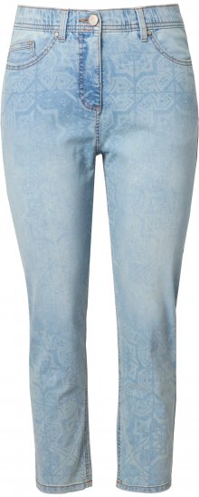 Ulla Popken Tile Laser Print Stretch Fit Jeans Light Light Blue Denim - Jeans & Calças Femininas em Tamanhos Grandes – Plus Size - 