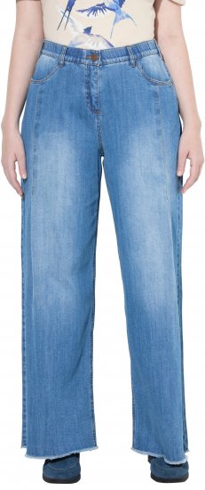 Ulla Popken Extra Wide Leg Stretch Fit Jeans Light Blue - Jeans & Calças Femininas em Tamanhos Grandes – Plus Size - 