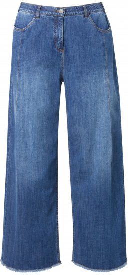 Ulla Popken Extra Wide Leg Stretch Fit Jeans Denim Blue - Jeans & Calças Femininas em Tamanhos Grandes – Plus Size - 