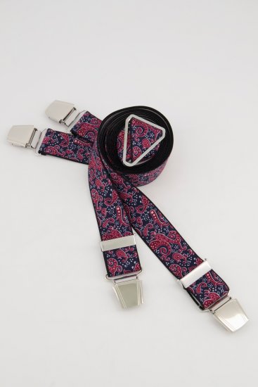 JP1880 Suspenders with Adjustable Length Burgundy Red - Acessórios - 