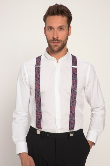 JP1880 Suspenders with Adjustable Length Burgundy Red - Acessórios - 