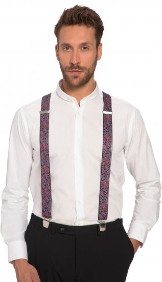 JP1880 Suspenders with Adjustable Length Burgundy Red - Acessórios - 