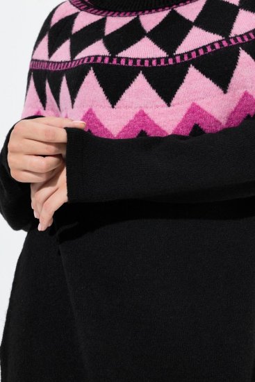 Ulla Popken Neon Alpine Pattern Long Sleeve Turtleneck Sweater Light Pink - Sweatshirts & hoodies - Sweatshirts, Hoodies e Malhas Aconchegantes