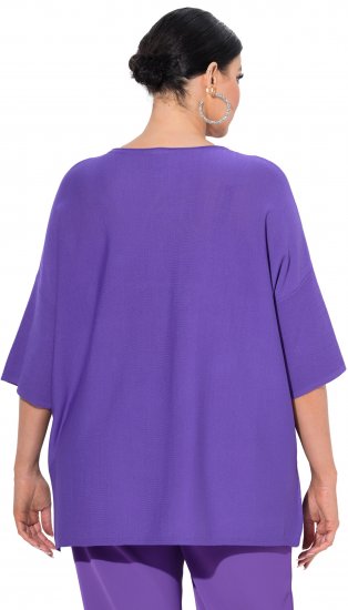 Ulla Popken Oversized 3/4 Sleeve V-Neck Sweater Amethyst - Ulla Popken - 