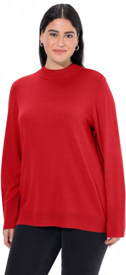 Ulla Popken Long Sleeves Mock Turtleneck Sweater Salsa Red - Sweatshirts & hoodies - 