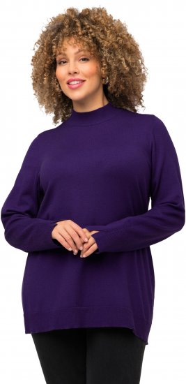 Ulla Popken Long Sleeves Mock Turtleneck Sweater Deep Violet - Sweatshirts & hoodies - 