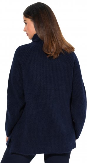Ulla Popken Ribbed Knit Turtleneck Sweater Navy - Sweatshirts & hoodies - 